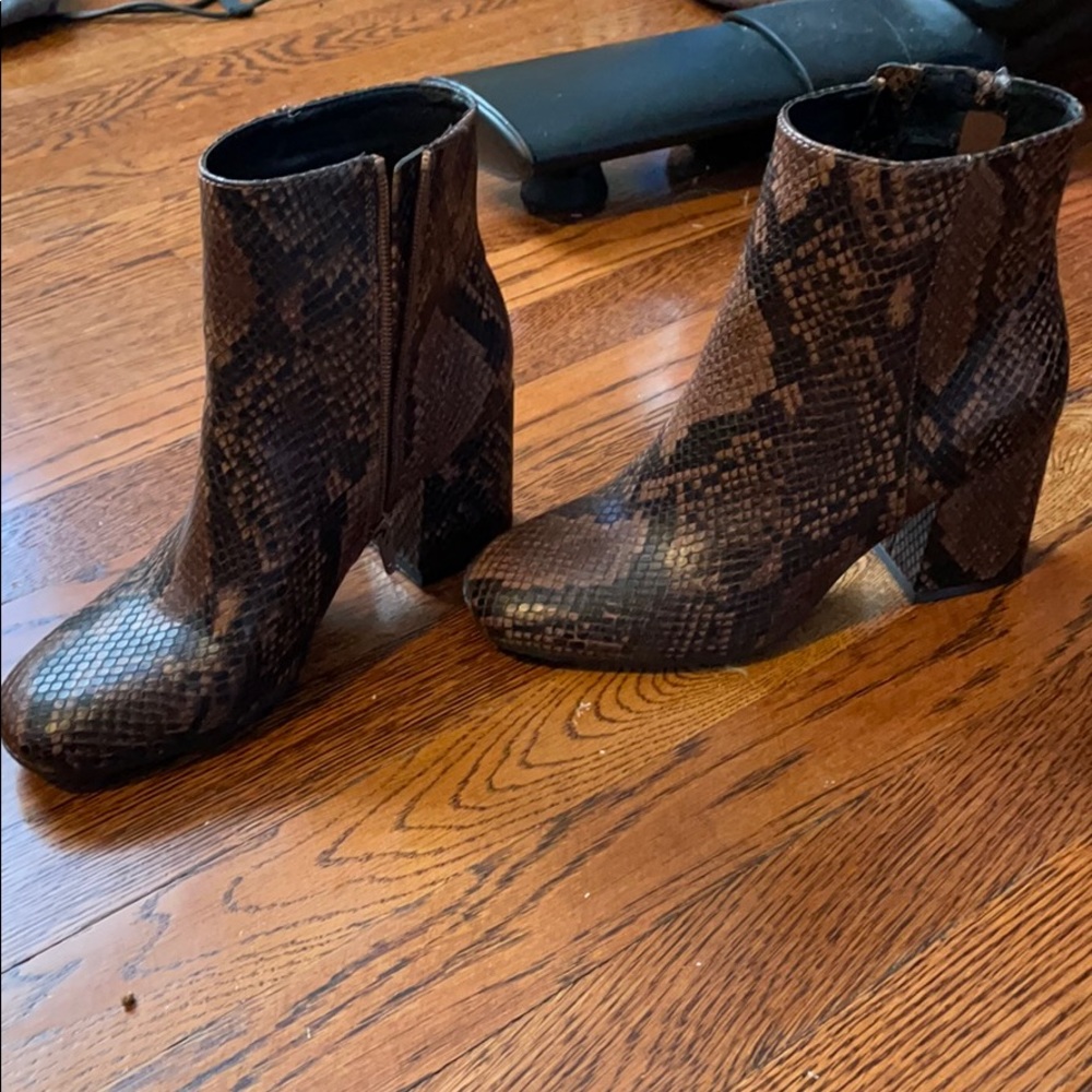 a new day Brown Snake-Print Ankle Boots - Picture 2 of 4
